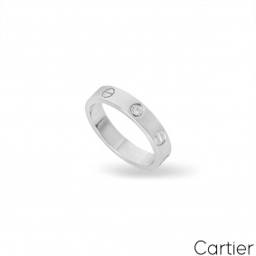 Cartier White Gold Diamond Love Wedding Band Size 50 B4050500 Cartier White Gold Diamond Love Wedding Band Size 50 B4050500